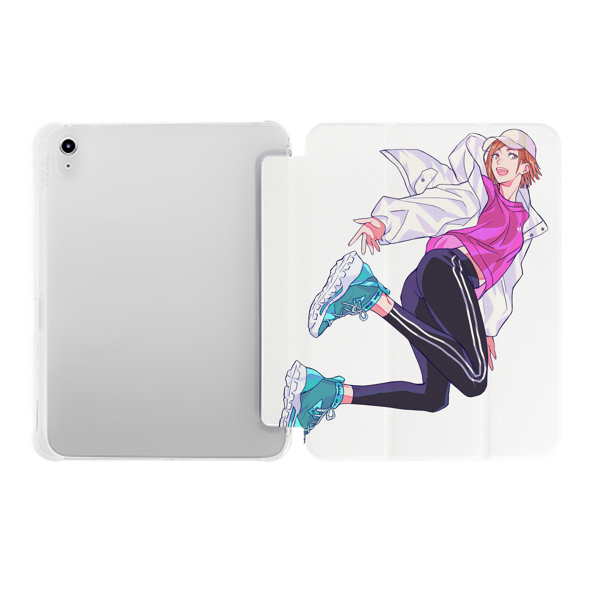 （画像用） 呪術廻戦 Jujutsu Kaisen IPad ケース ペン収納付き 三つ折りスタンド PUレザー×シリコン 対応機種9.5/10.5/10.9インチ